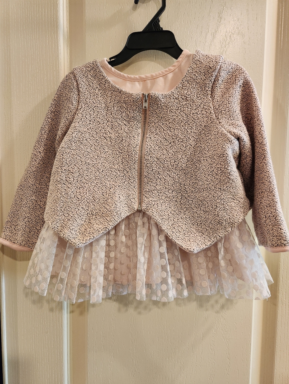 Pippa & Julie Peach Pink Dress & Jacket Top Set, Size 3T